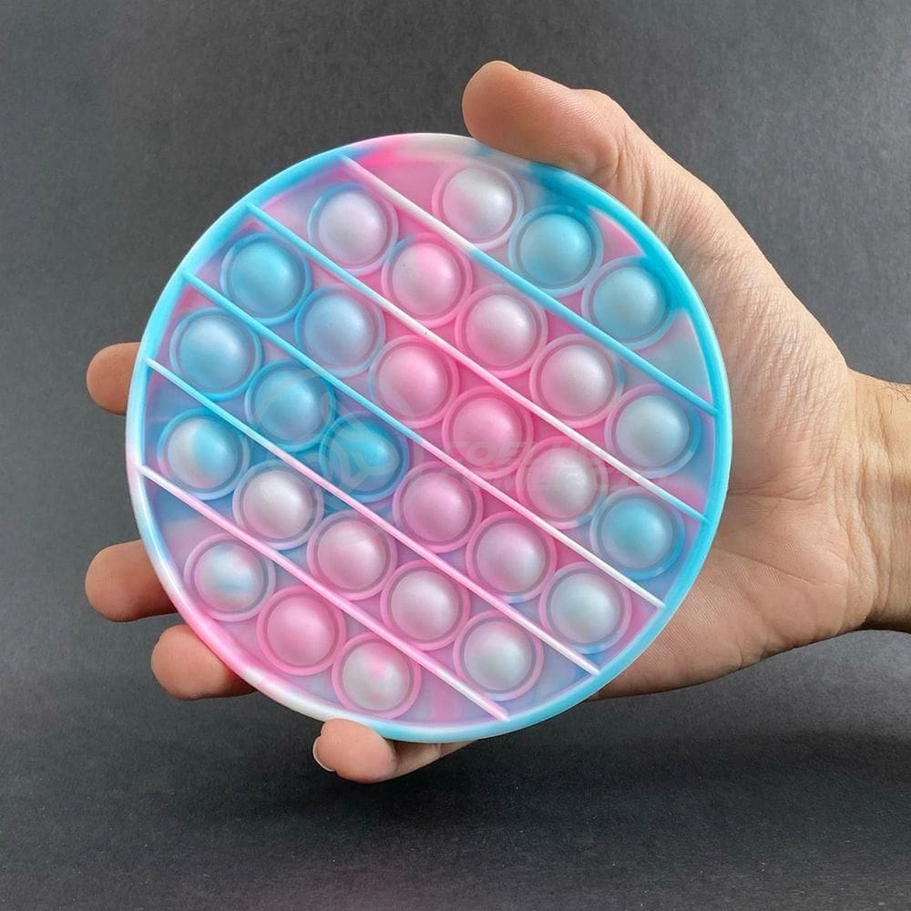 Pop It Tie Dye Circular Sensorial Rosa E Azul