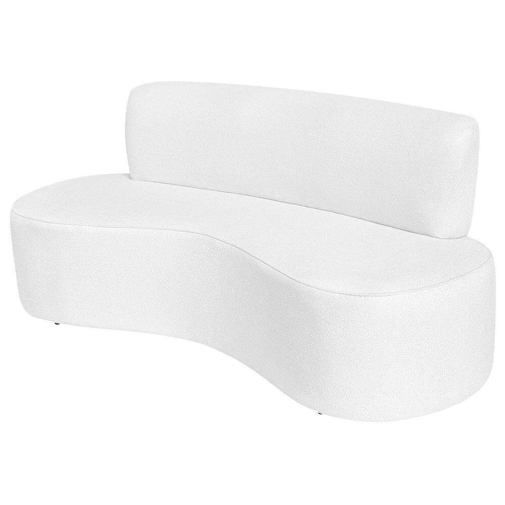 Sofá Curvo 2 Lugares Amsterdã 140cm Suede Cor Branco