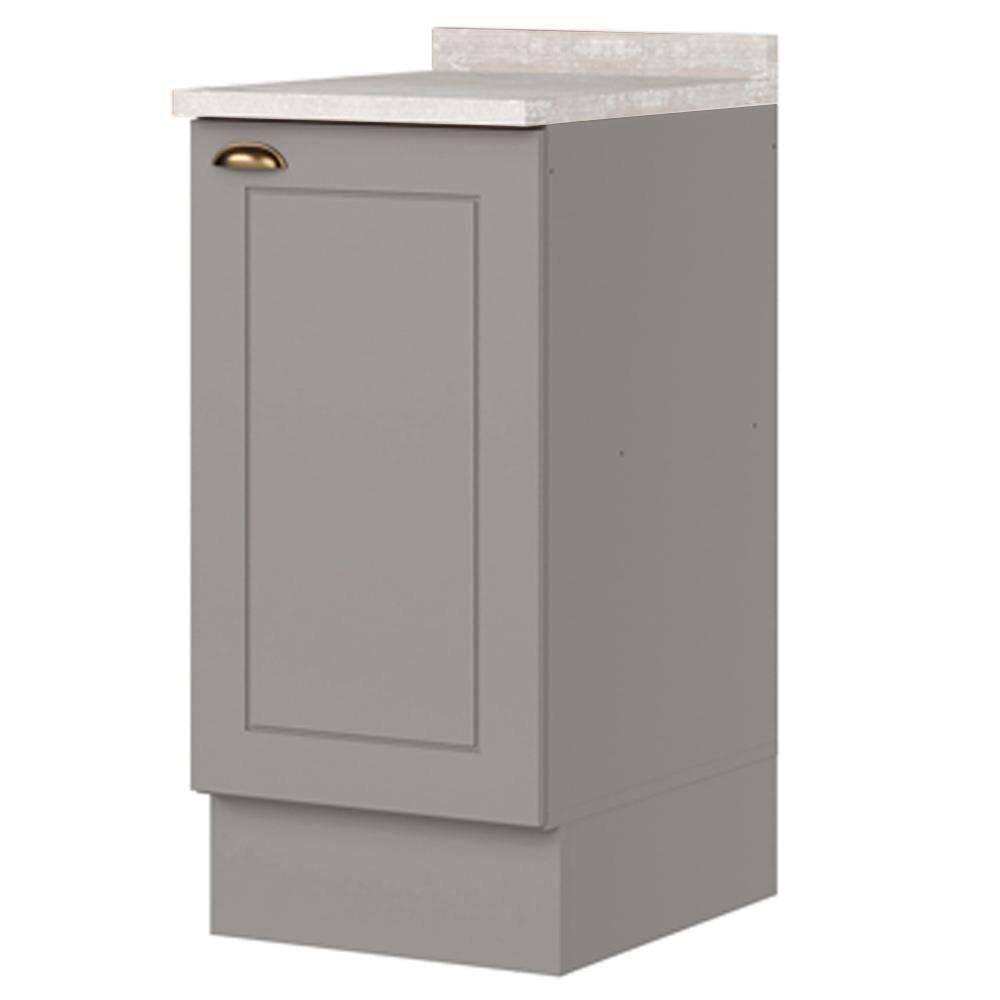 Balcao Com Tampo 1 Porta 40 Cm Americana Cinza Calcare Henn Cinza Calcare