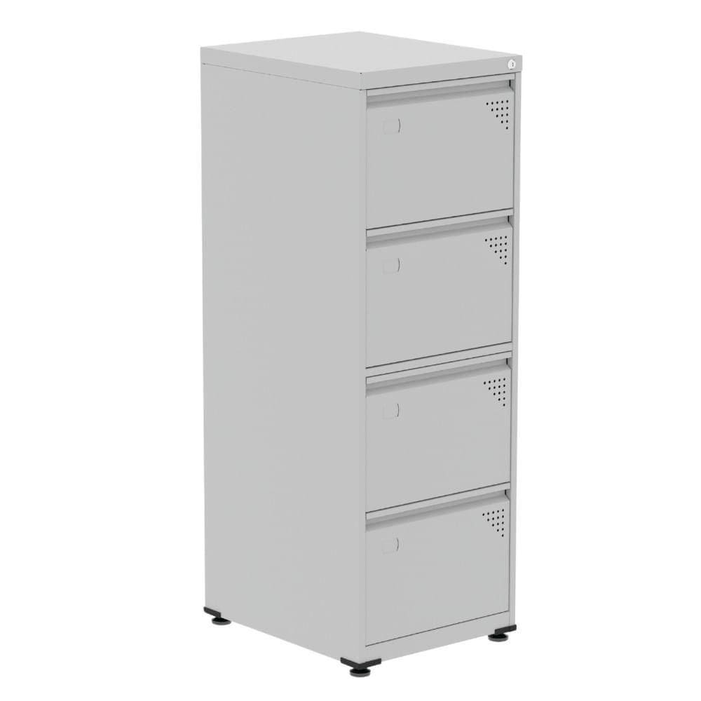 Armário De Arquivo De Aço Pandin 4 Gavetas Gavetas Cinza-branco