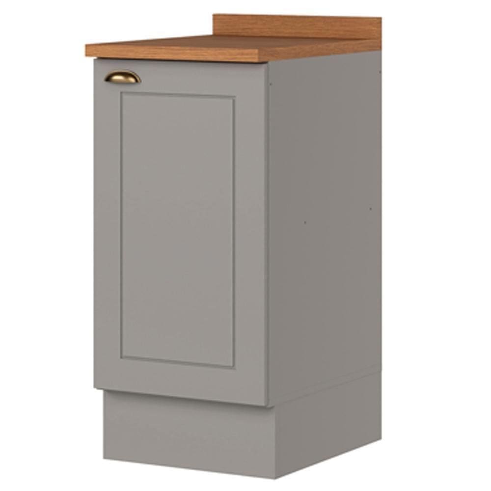 Balcao Com Tampo 1 Porta 40cm Americana Cinza Nature Henn Cinza Nature