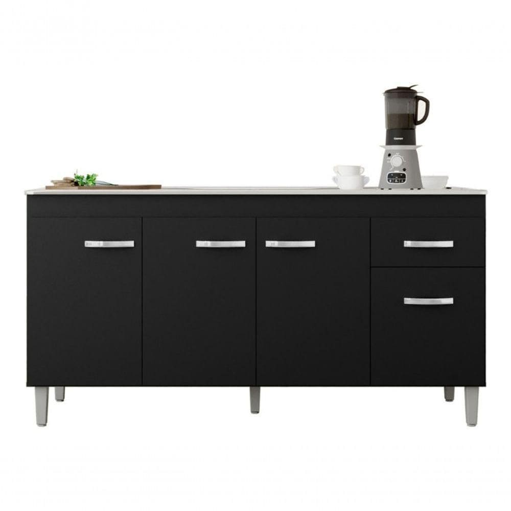 Armário Multiuso Gabriela 150cm Preto S/tampo Cor Preto