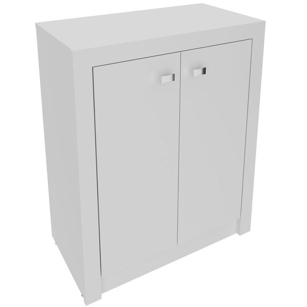 Armário Para Escritório Multiuso Baixo 2 Portas Branco