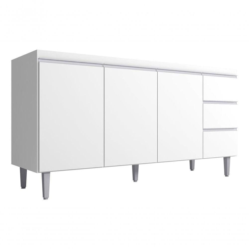 Armário Multiuso P/cozinha Andreia 160cm Ajl Móveis Cor Branco