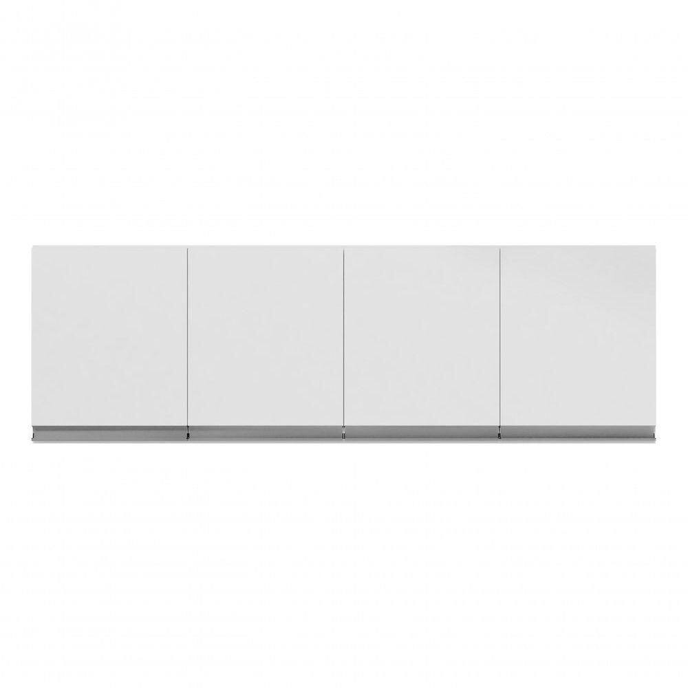 Armário Aéreo Multiuso Andreia 160cm P/cozinha Ajl Móveis Cor Amêndoa/preto