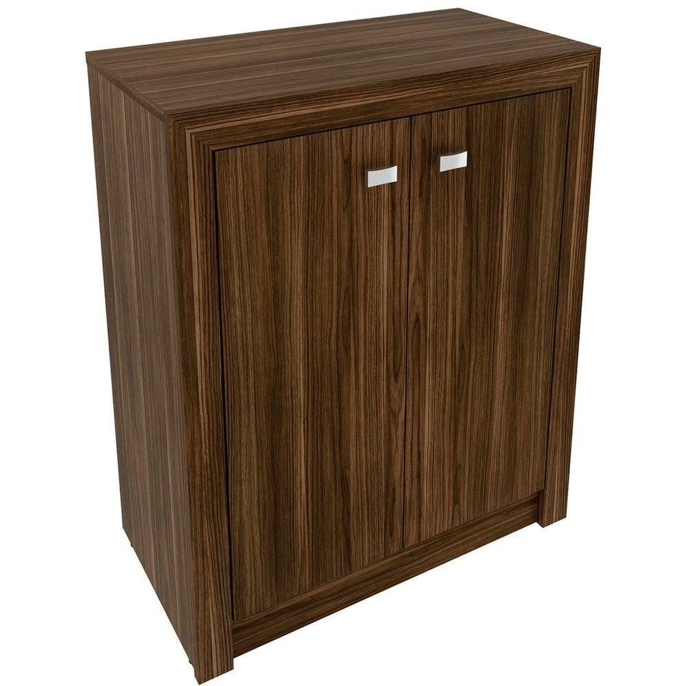 Armário Para Escritório Multiuso Baixo 2 Portas Nogal