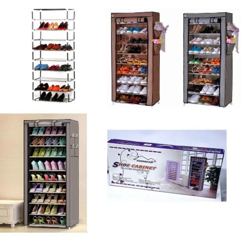 Sapateira Gigante 10 Prateleiras Organizador Armario Estante Portatil Desmontavel Para Roupas Tenis Calçados Com Ziper