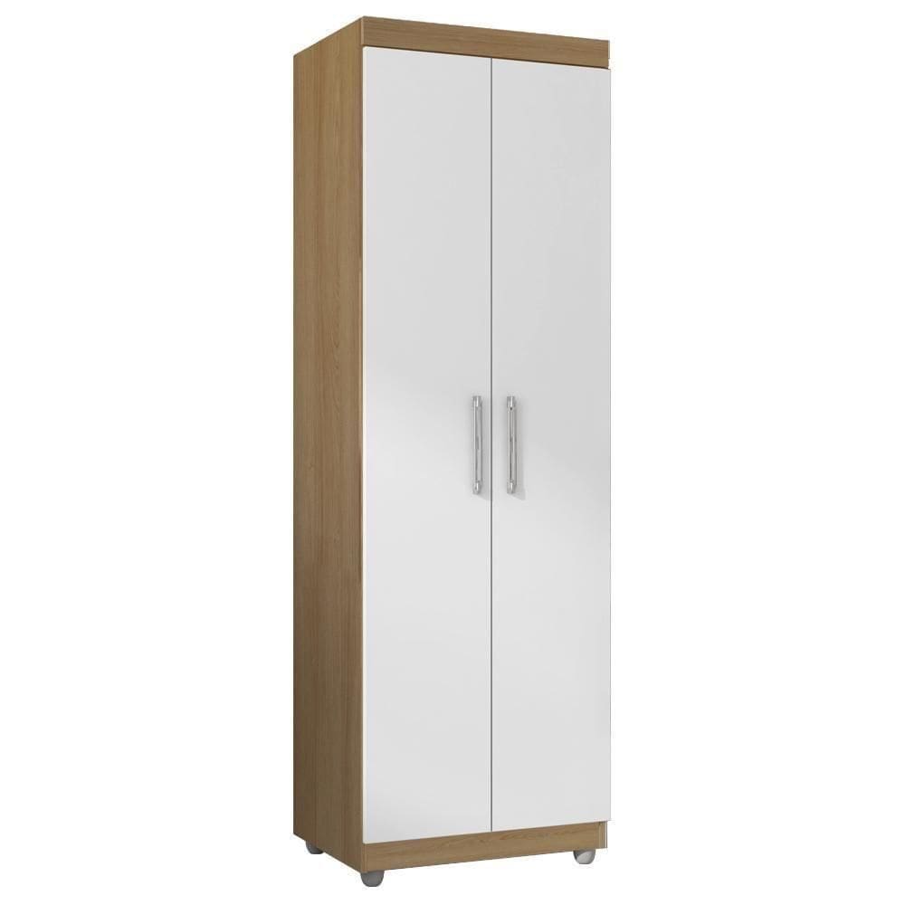 Armario Multiuso 2 Portas 190x60 Cm Sabrina Amendoa Branco Reajl Moveis Amendoa Branco