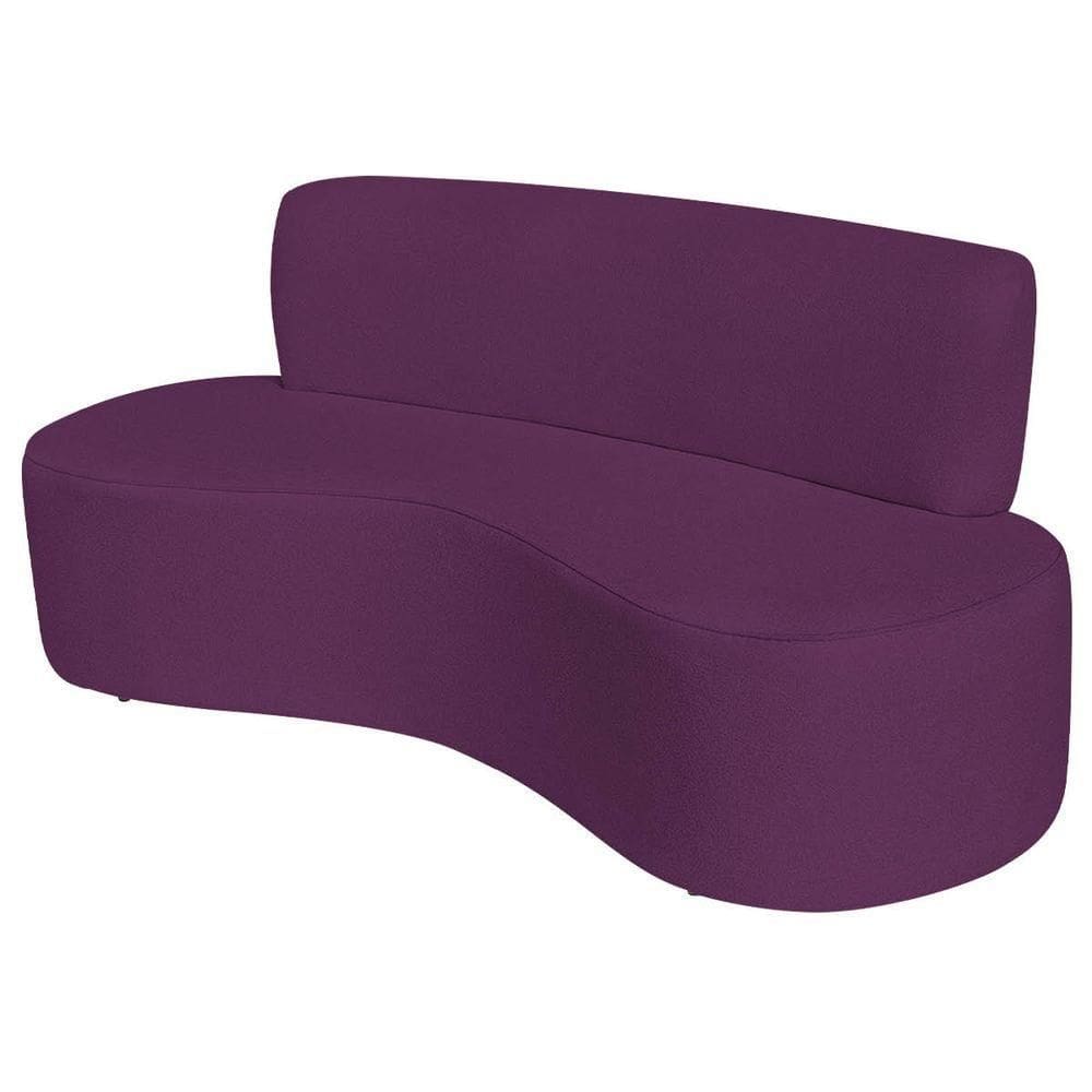 Sofá Curvo 2 Lugares Amsterdã 140cm Suede Cor Roxo