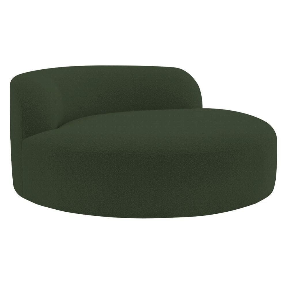 Poltrona Orgânica Chaise Rússia Linho - Doce Sonho Móveis Verde