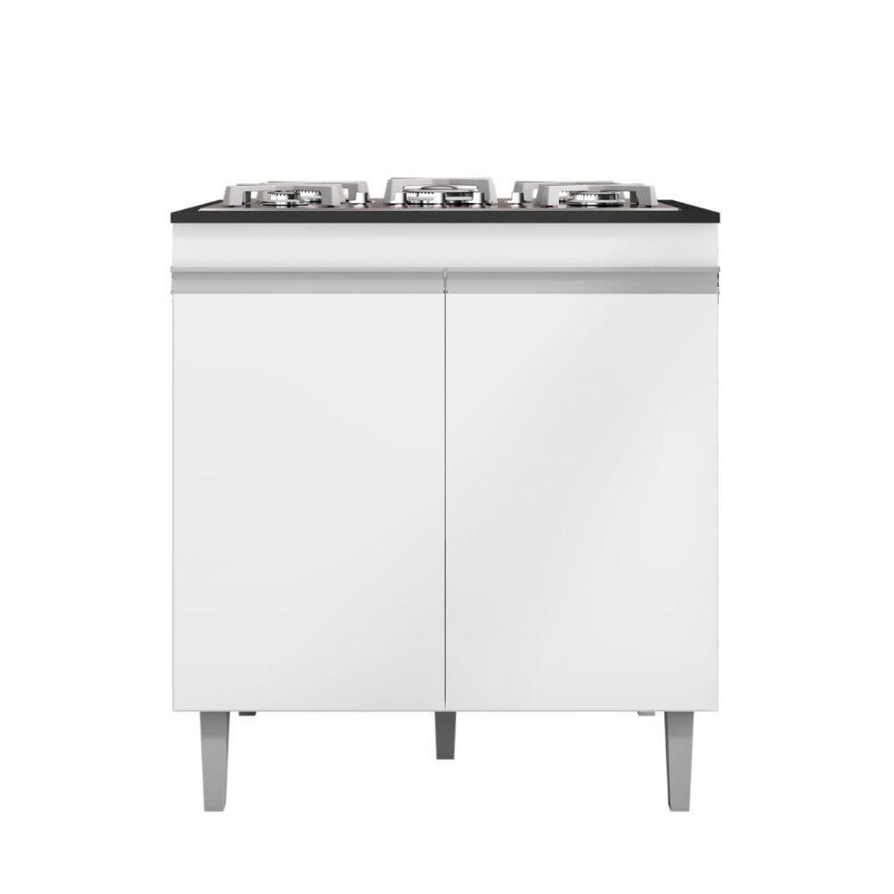 Balcão Armário De Cozinha Multiuso Para Cooktop Com Tampo 4 Ou 5 Bocas Andréia Branco- Mabe Magazine