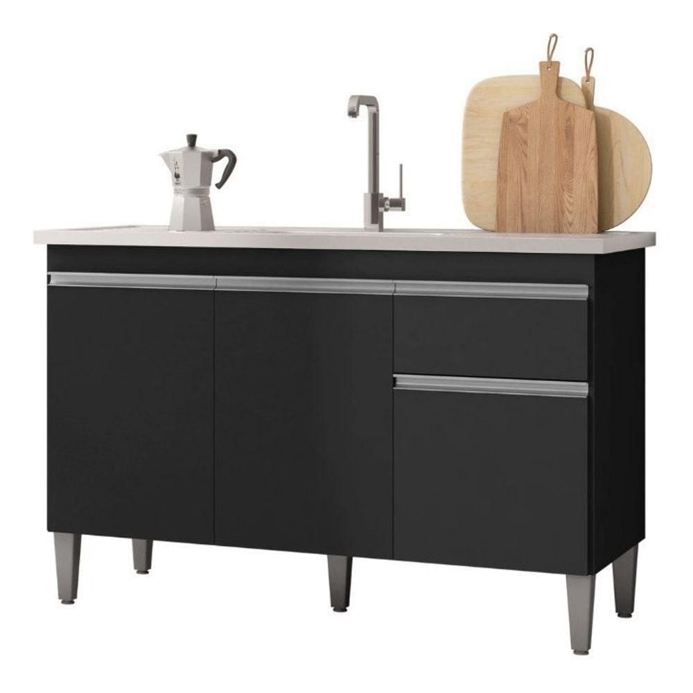 Gabinete Multiuso Tatiane 120cm C/tampo Cor Cinza