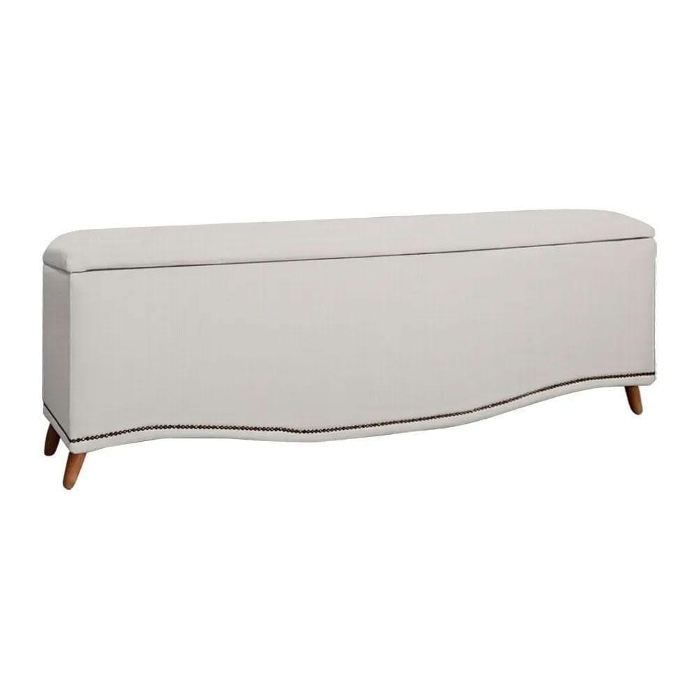 Calçadeira Sapateira Baú Holanda 140cm De Largura Linho Star Confort Branco