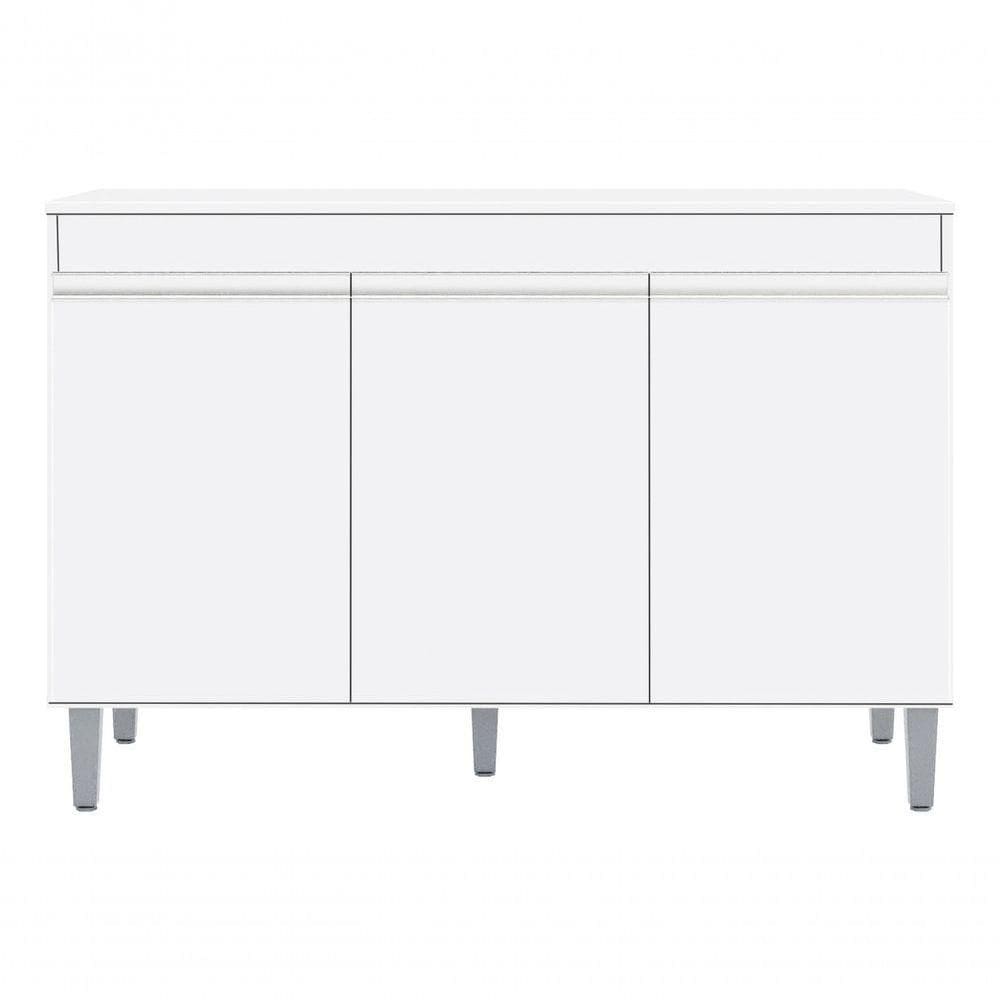 Balcão Manu 120cm Ajl Móveis Cor Cinza-escuro