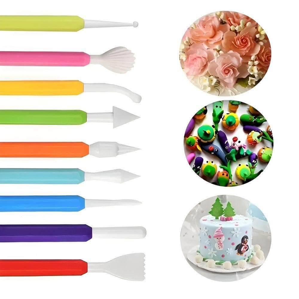 Kit 8 Estecas Esculpir Modelar Biscuit Massas Artesanato