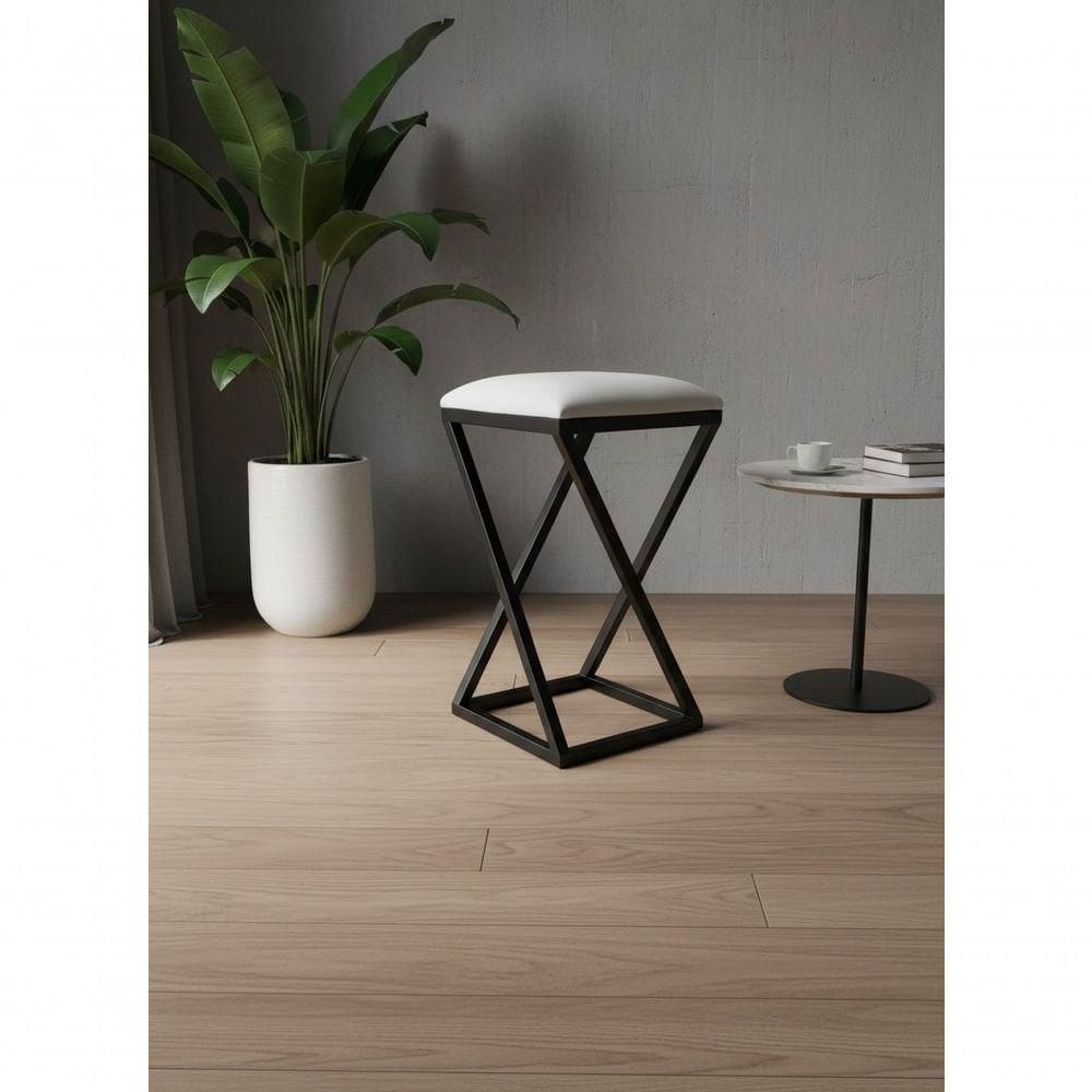 Banqueta Industrial – Tampo Quadrado Reforçado Branco