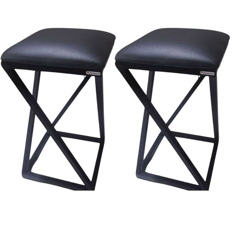 2 Banquetas Baixa Industrial Z Preto