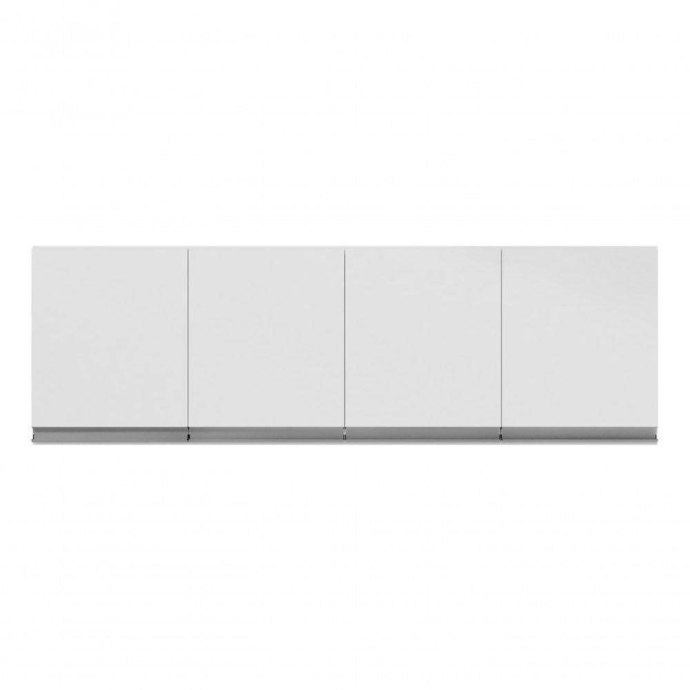 Armário Aéreo Multiuso Andreia 160cm P/cozinha Ajl Móveis Cor Cinza-escuro