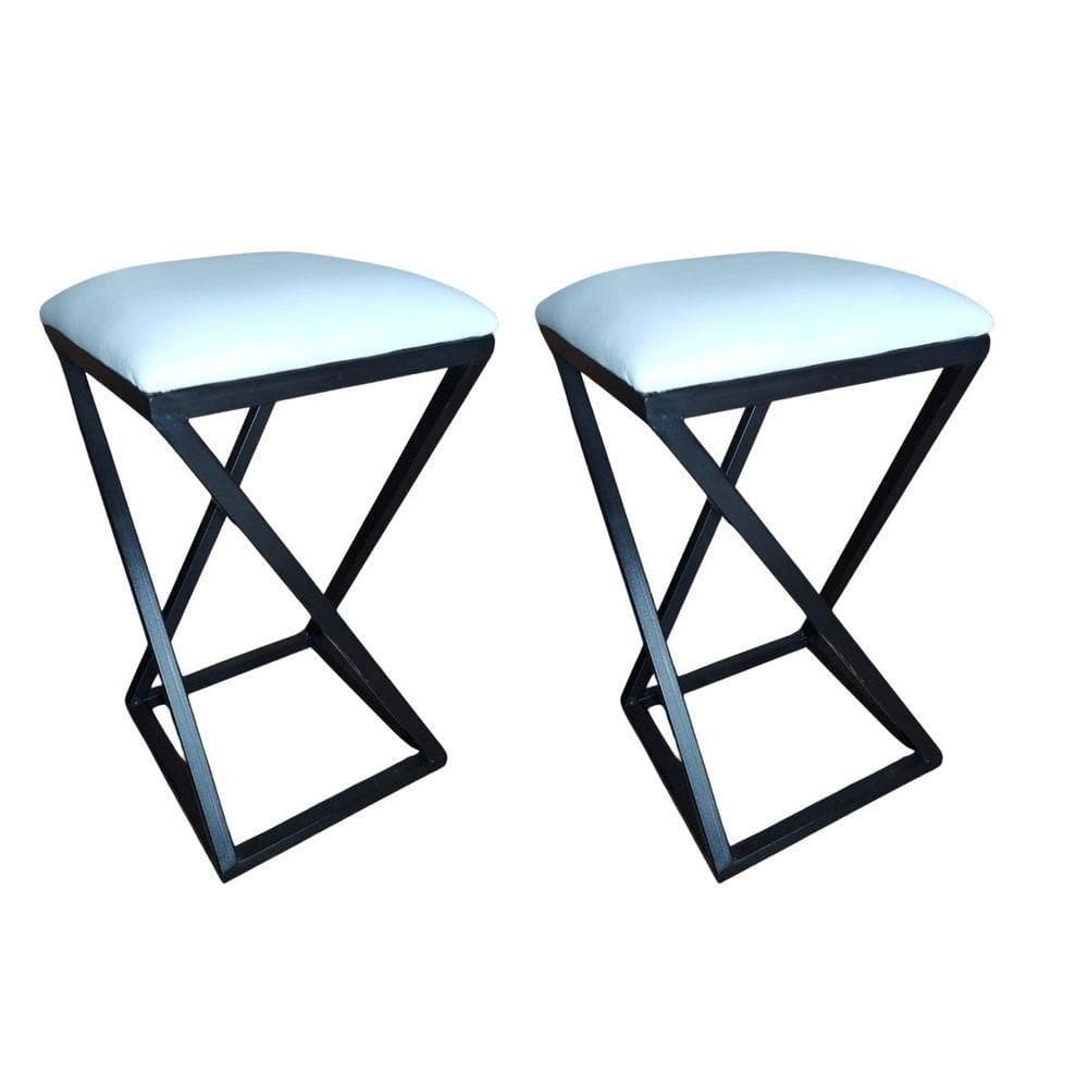 2 Banquetas Baixa Industrial Z Branco