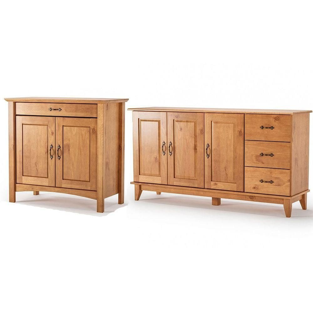 Kit Balcão 3 Portas E Buffet Aparador 100% Madeira Bellina Carvalho