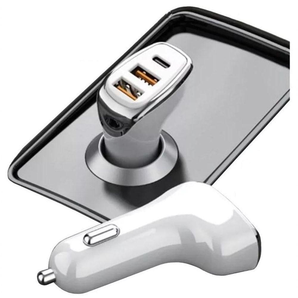 Carregador Veicular Cinzeiro Usb Type C Turbo 38w Kd-304