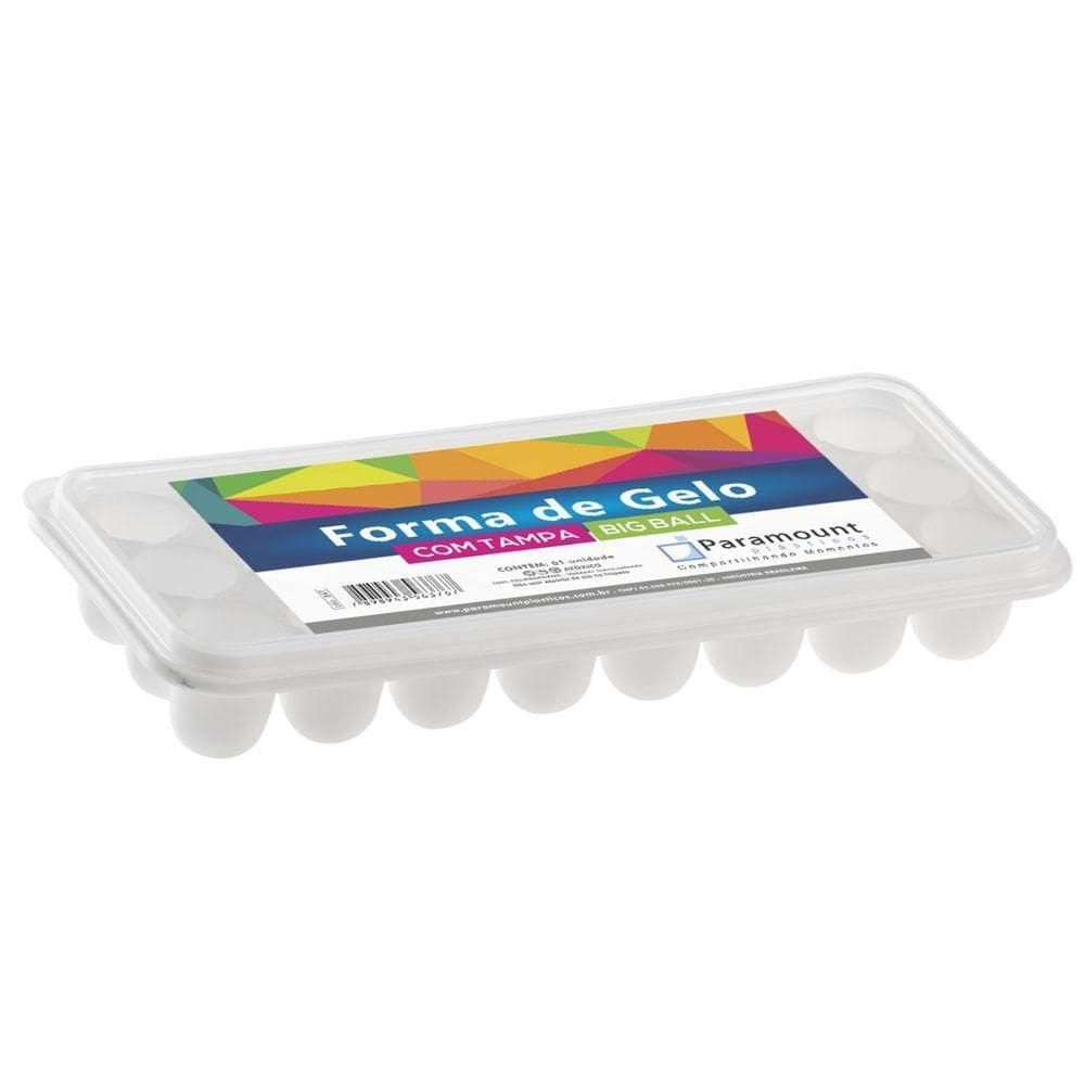 Forma De Gelo C/tampa 24 Cavidades Big Ball - Paramount 847 Cor Branco