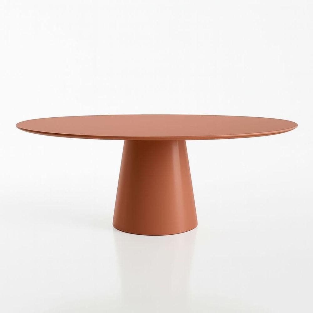 Mesa De Jantar Cone Oval 120x80 Cm Laca Terracota