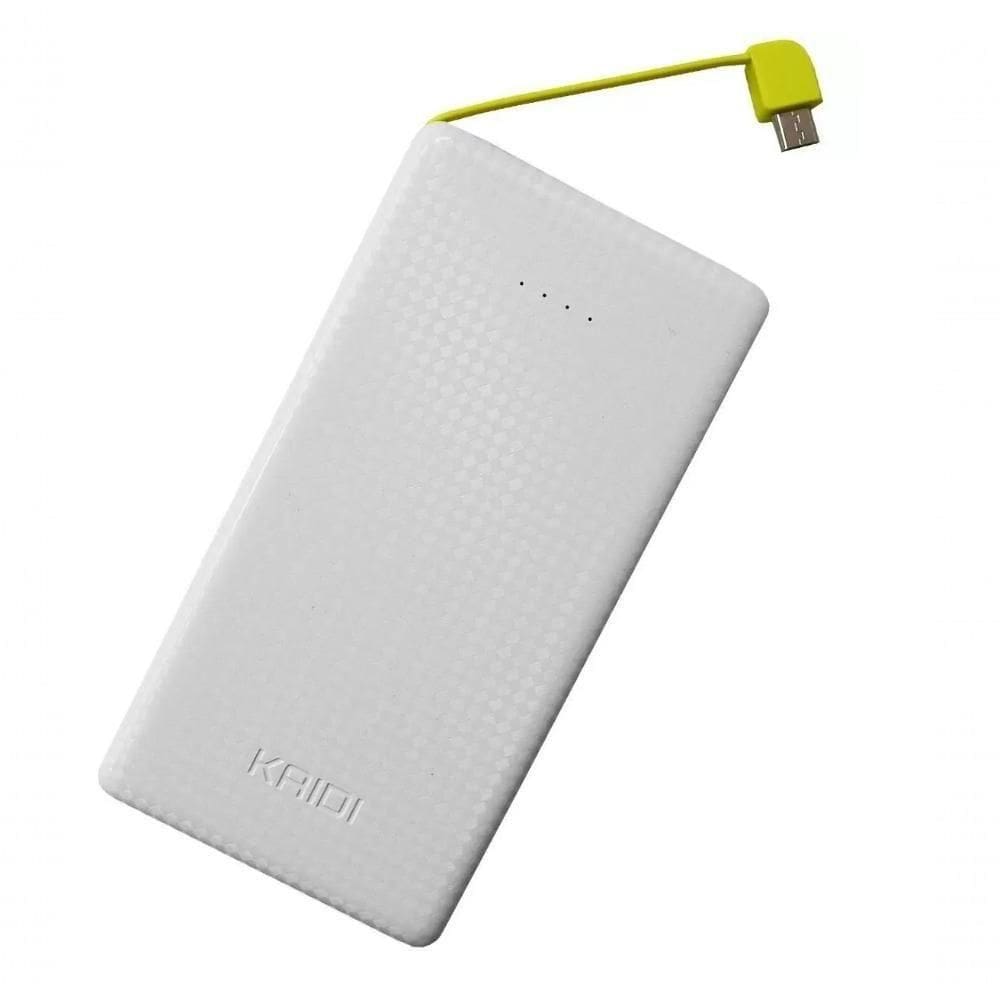 Carregador Portátil Power Bank Super Slim 5000mah Usb Kaidi Branco