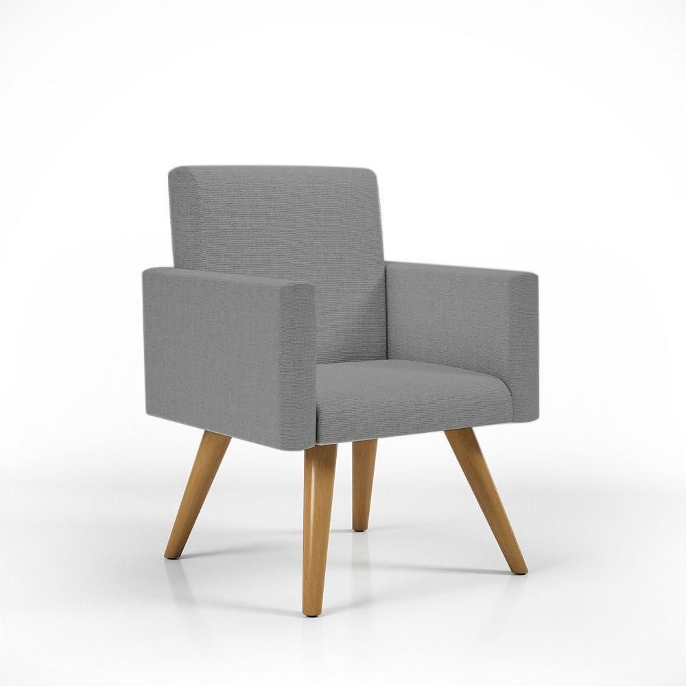 Poltrona Cadeira Escritório Linho linho Grafite