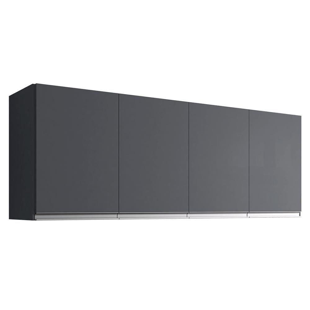 Armário Aéreo 150cm 4 Portas Andréia Cinza - Ajl Móveis