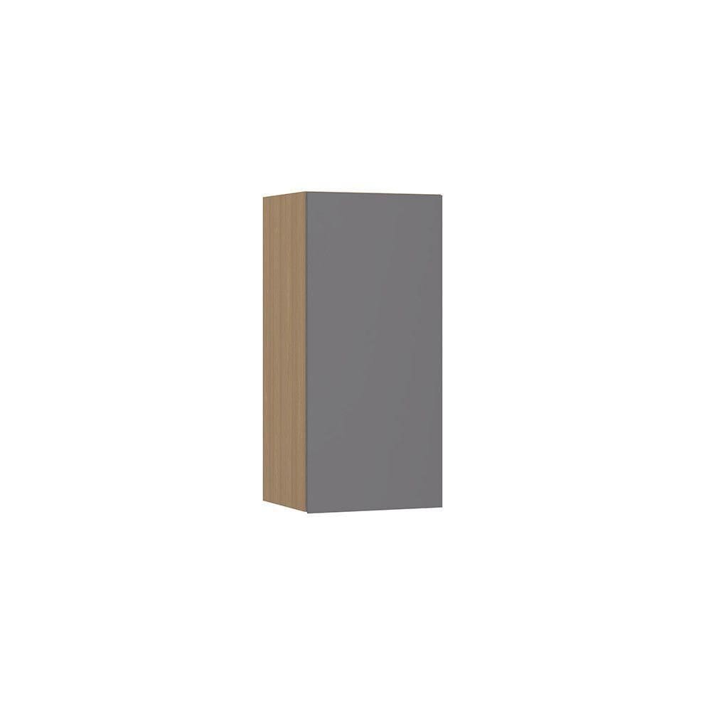 Armário Aéreo 40cm 1 Porta Slim Luciane Móveis Freijó/cinza Puro