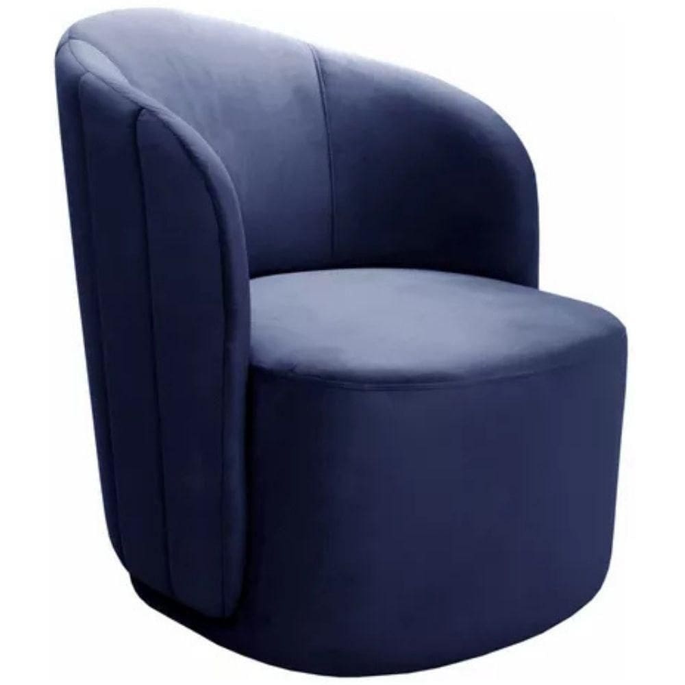 Poltrona Decorativa Stela Suede Azul Marinho