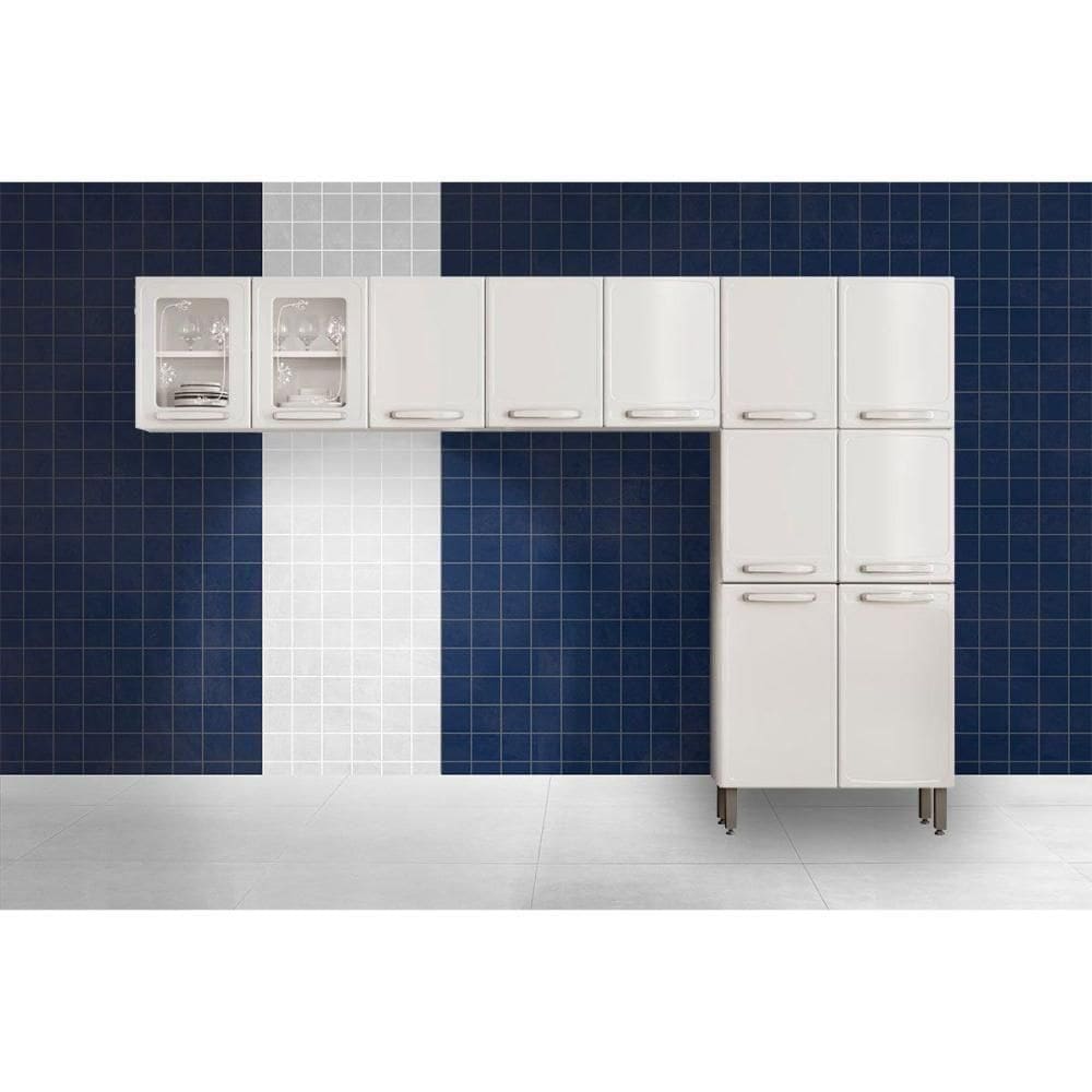 Cozinha Modulada Bertolini Evidence 3 Peças (2aéreos+1paneleiro) Cpt51 Branco-bertolini