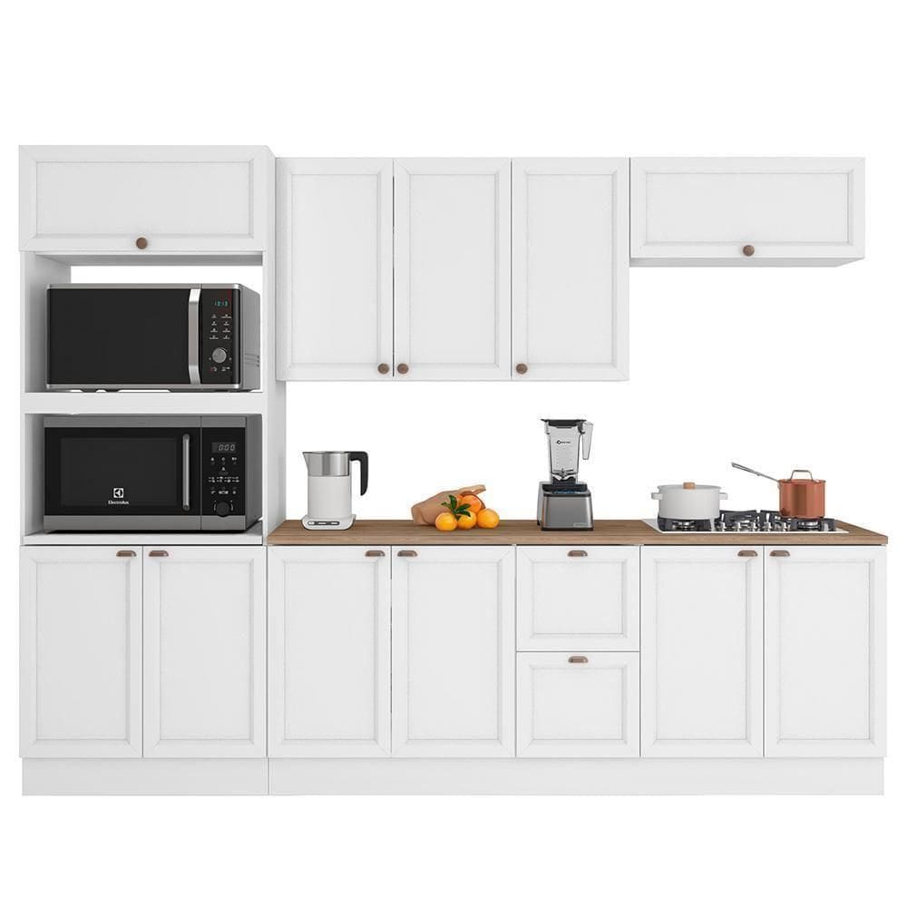 Cozinha Modulada Unna 5 Peças Com Torre Quente 2 Fornos Branco - Poliman Móveis Branco