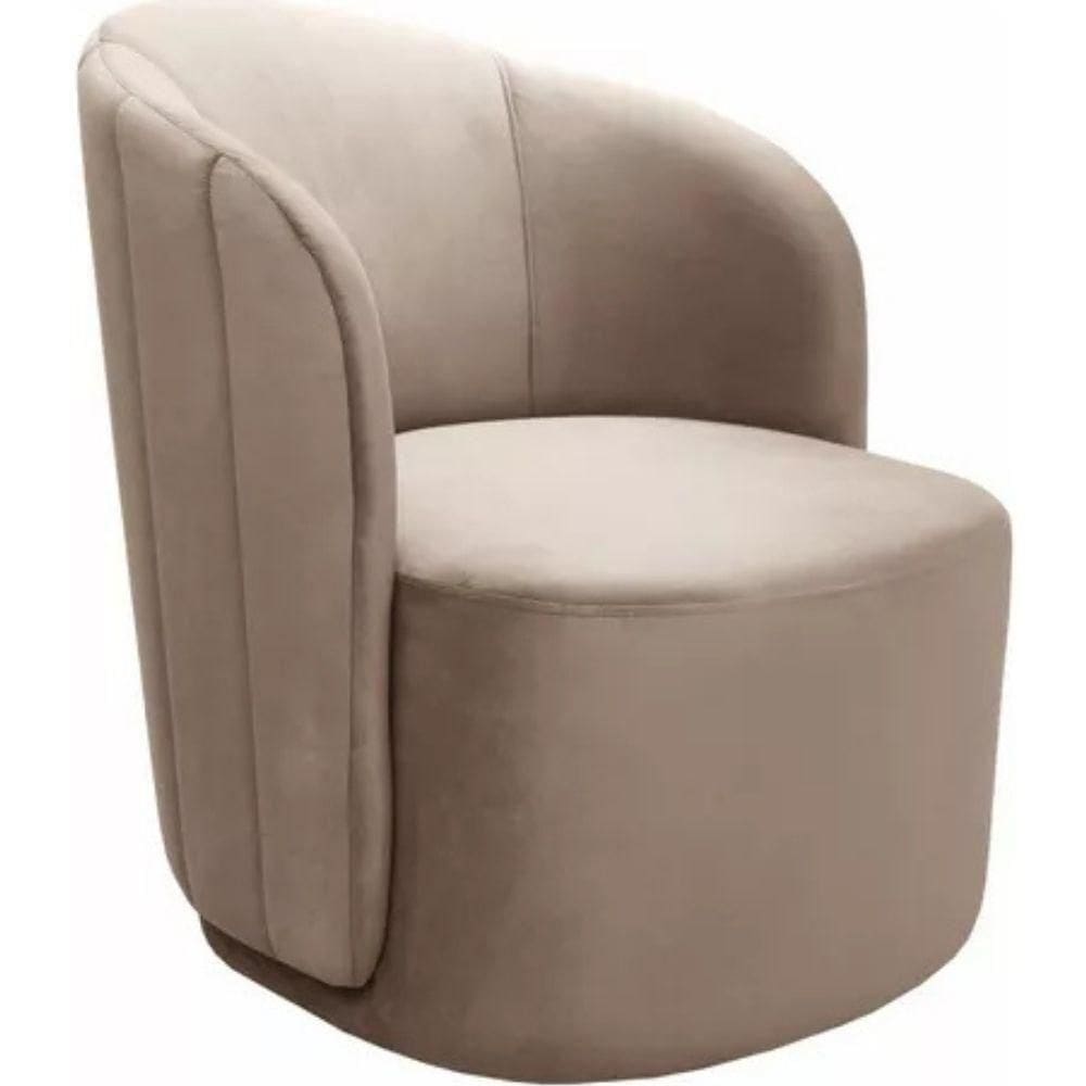 Poltrona Decorativa Stela Veludo Capuccino