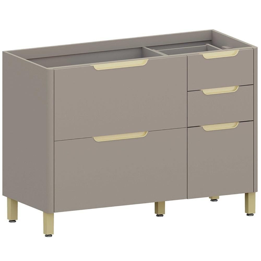 Balcão De Cozinha Para Pia 120cm 2 Portas Marina Cinammon L01 - Mpozenato