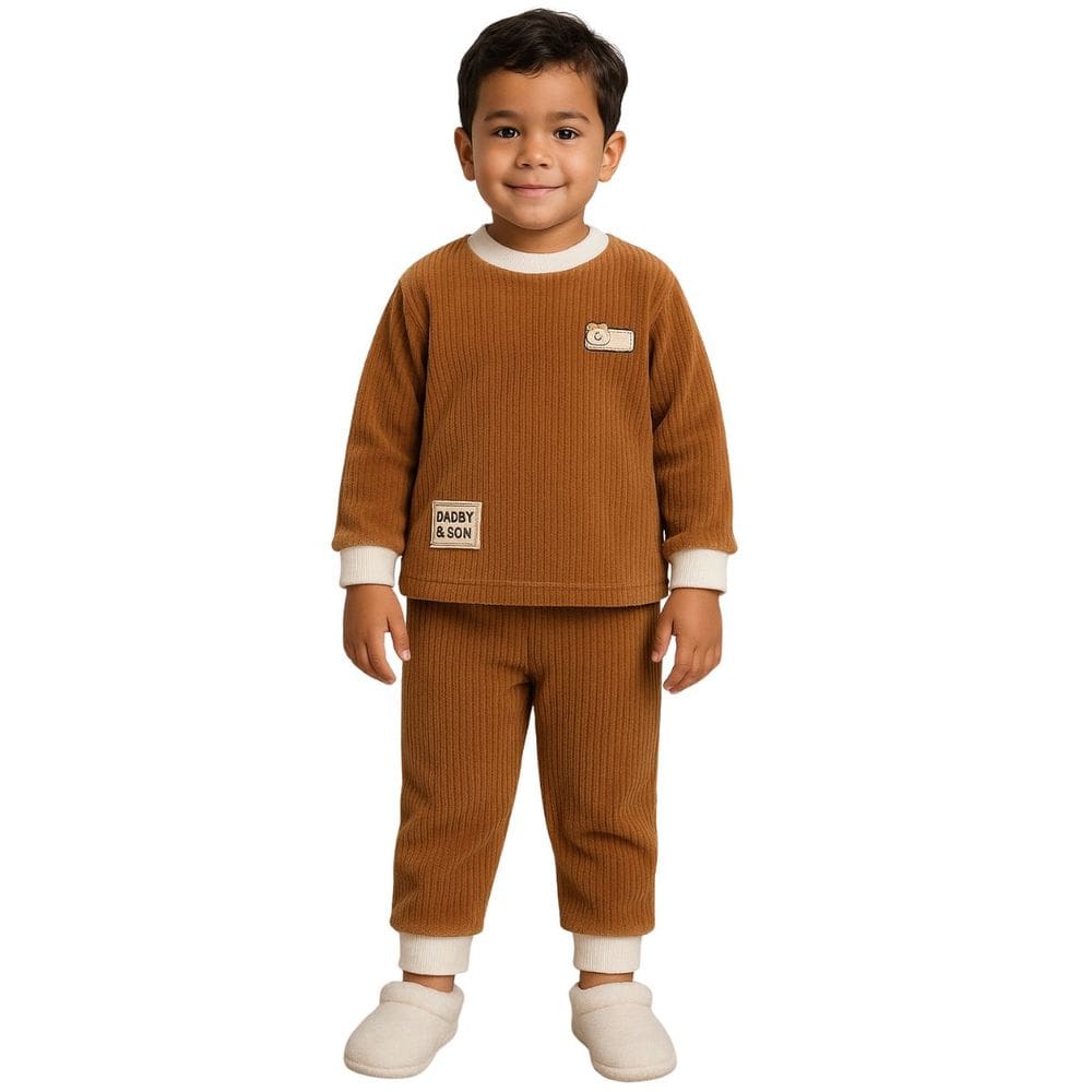 Conjunto Infantil Inverno Marrom Aconchegante Menino