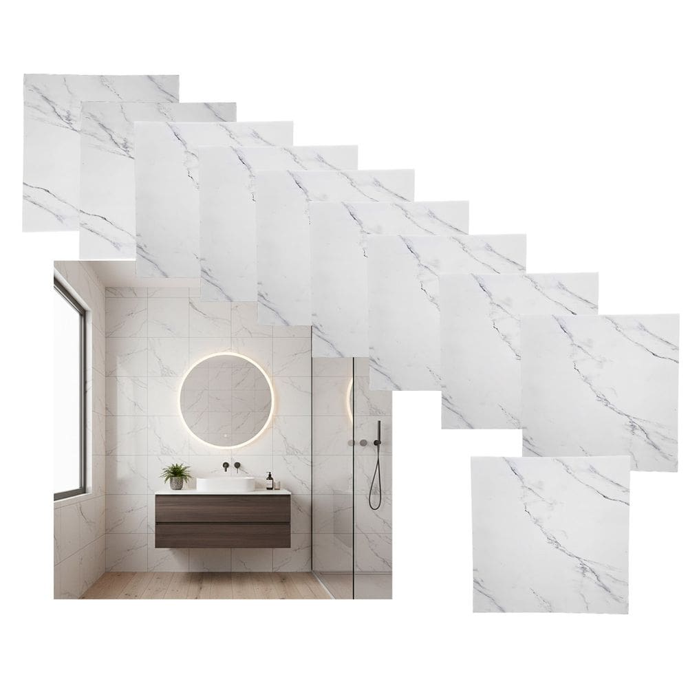 Placa Adesiva Papel Parede Autocolante Kit 10 Marmore Falso Decoraçao Sala Estar Quarto Cozinha Banheiro Obra Reforma