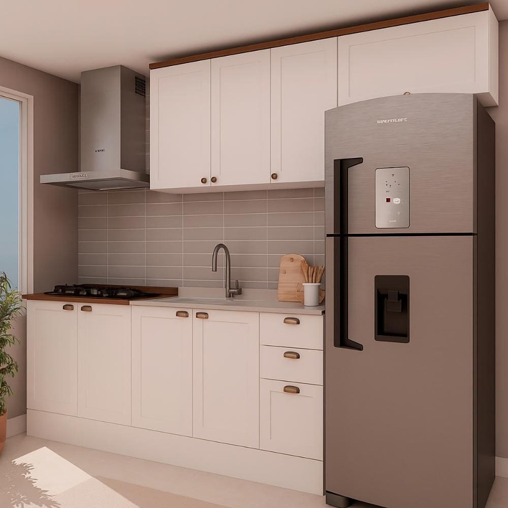 Armário de Cozinha Genialflex Iluminata 4 Peças Branco