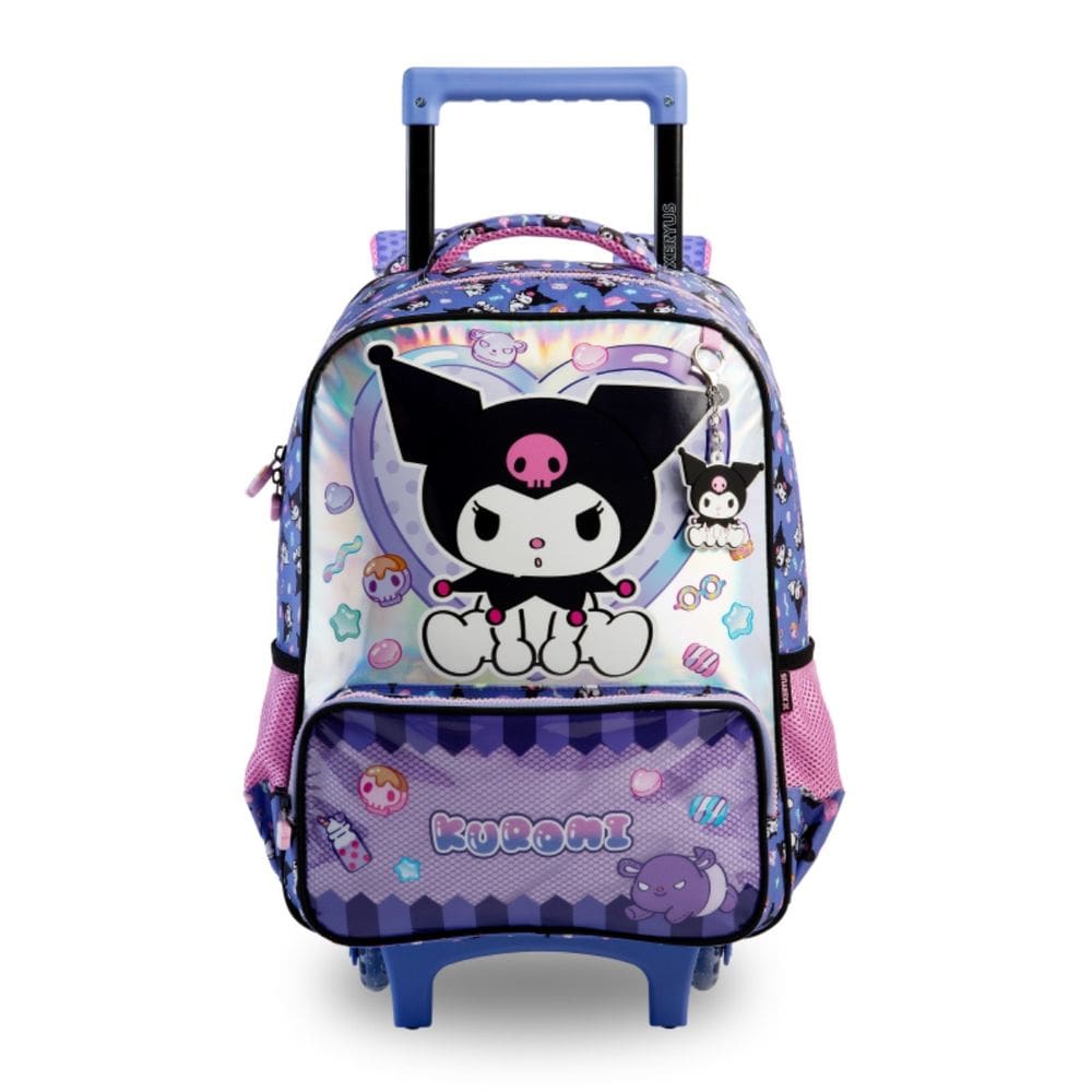 Mochila de Rodas Escolar Kuromi Hello Kitty Meninas Teen