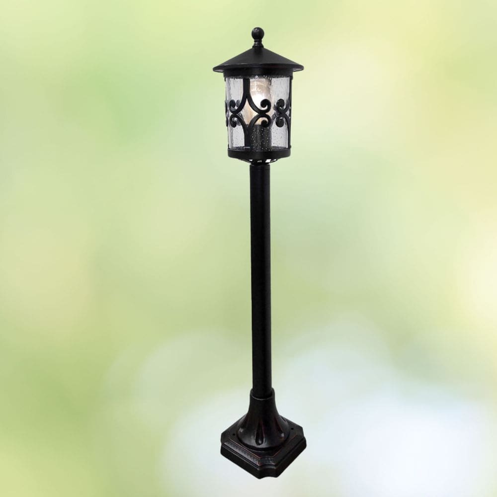 Poste Balizador Colonial Vidro Pontilhado 74cm 1E27