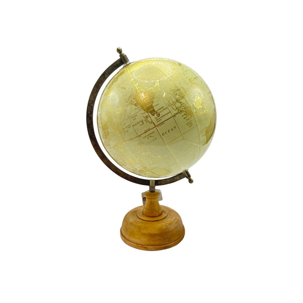 Globo Terrestre Decorativo em Madeira 34cm 16132-PL