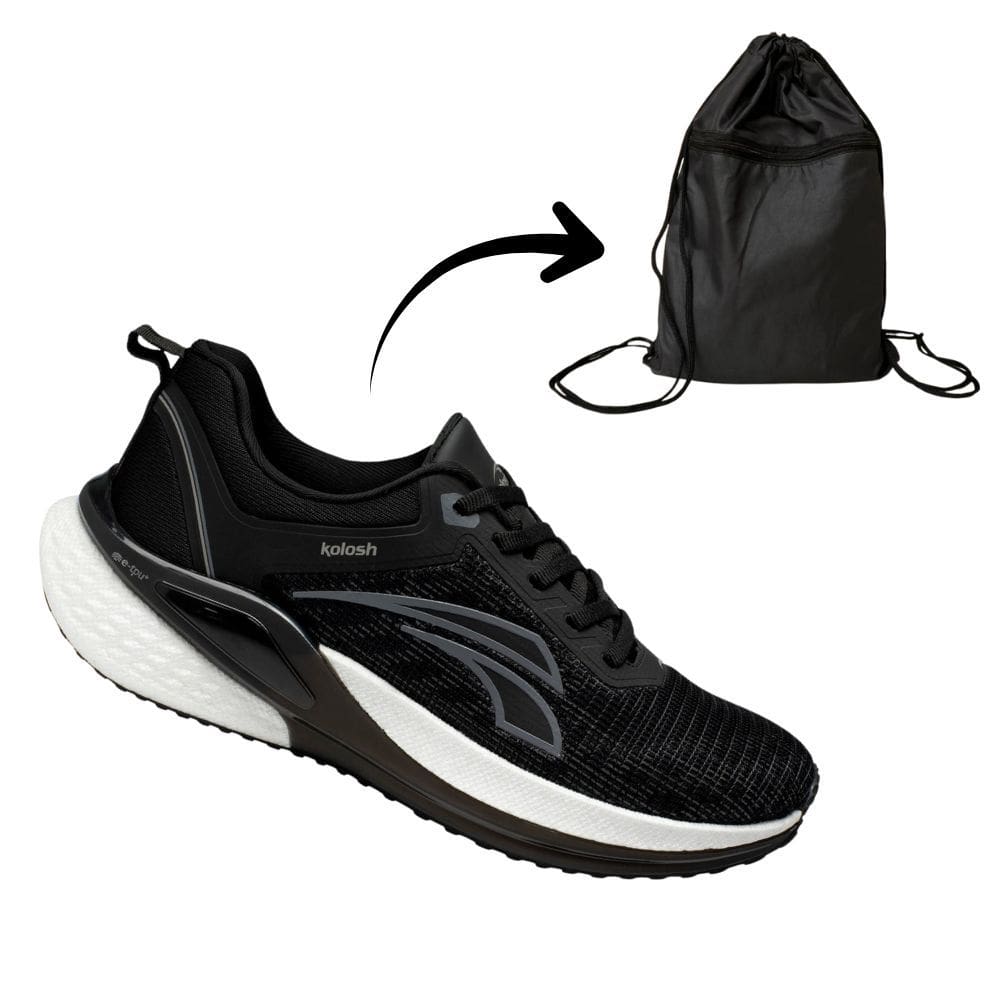 tenis masculino kolosh kit esportivo ultraleve preto