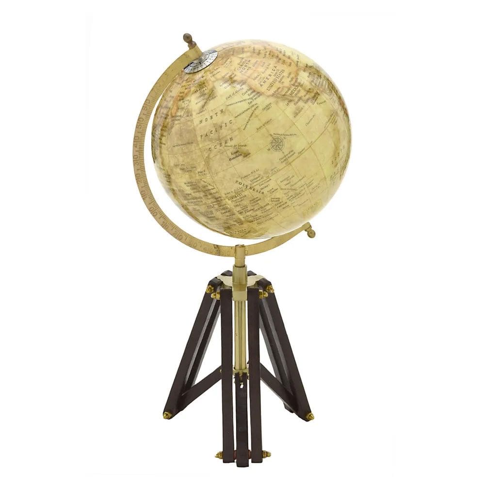 Globo Terrestre Decorativo Tripé em Madeira 44,5cm 16134-PL