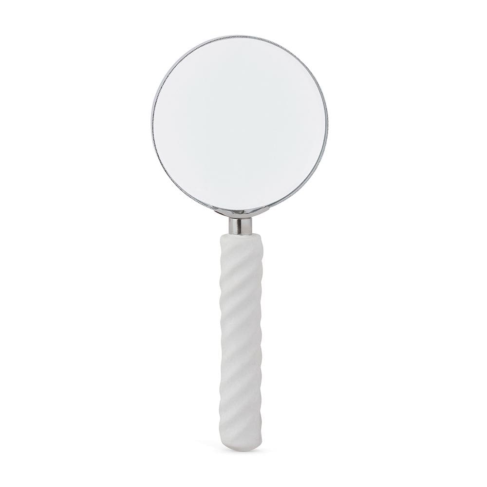 Lupa de Aumento Decorativa com Cabo em Poliresina Branco 22cm 21052 Mart