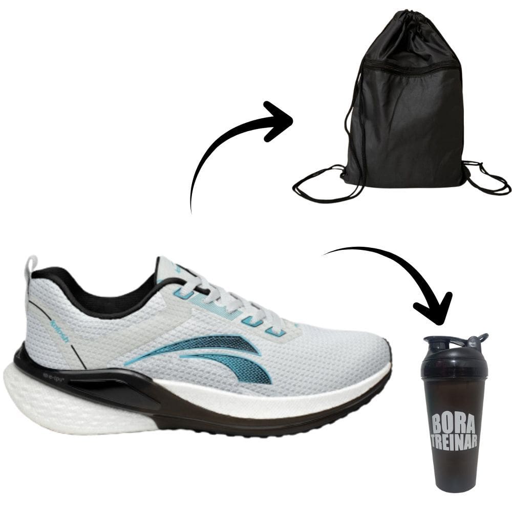 tenis masculino kolosh kit esportivo bari cinza claro