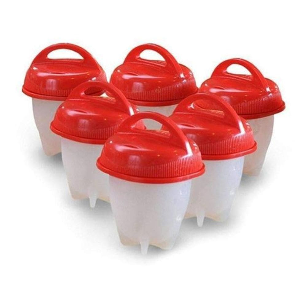 Kit 6 Formas Copo Silicone Egg Boil Pote Para Cozinhar Ovos
