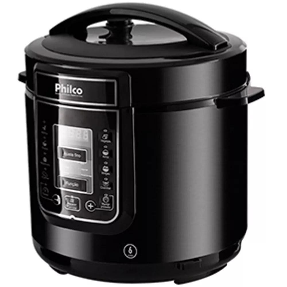 Panela De Pressão Philco Digital 6l Inox Preta   127v