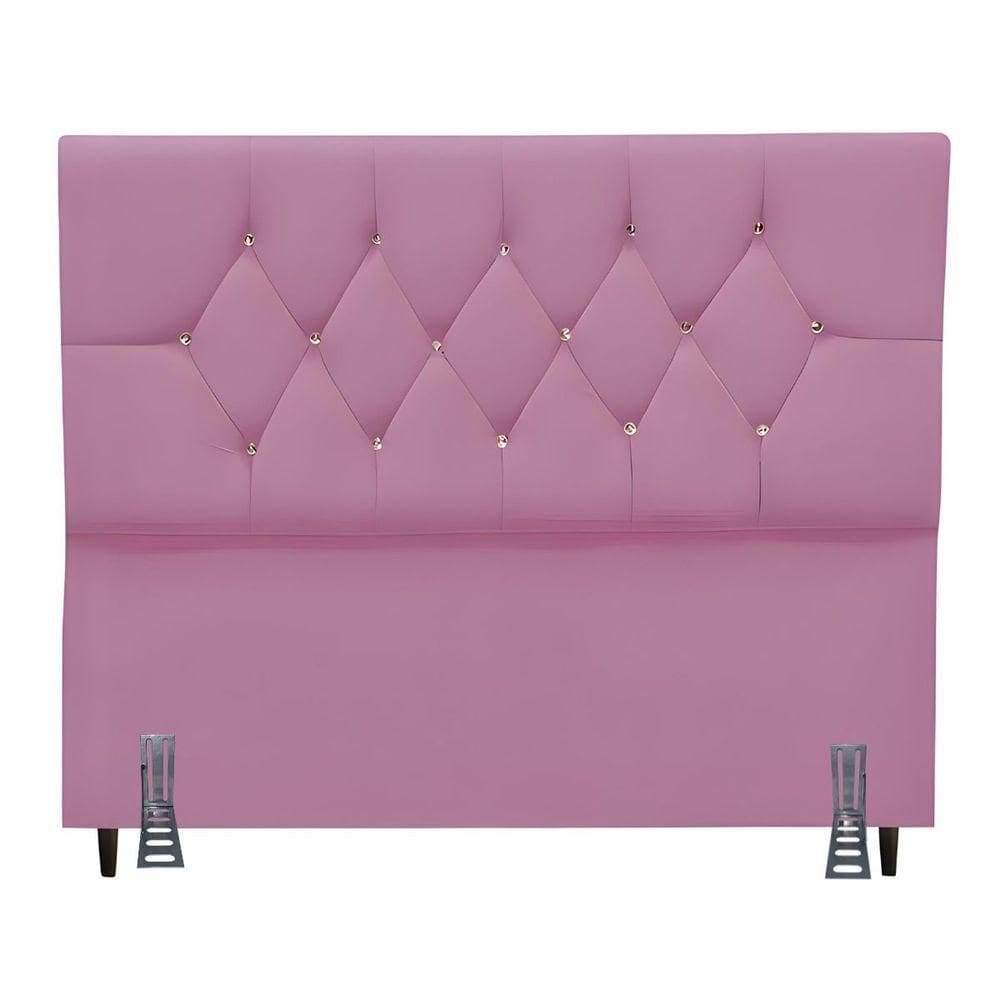 Cabeceira Para Cama Casal 140 Cm Melisse Com Frame Suede Rosa