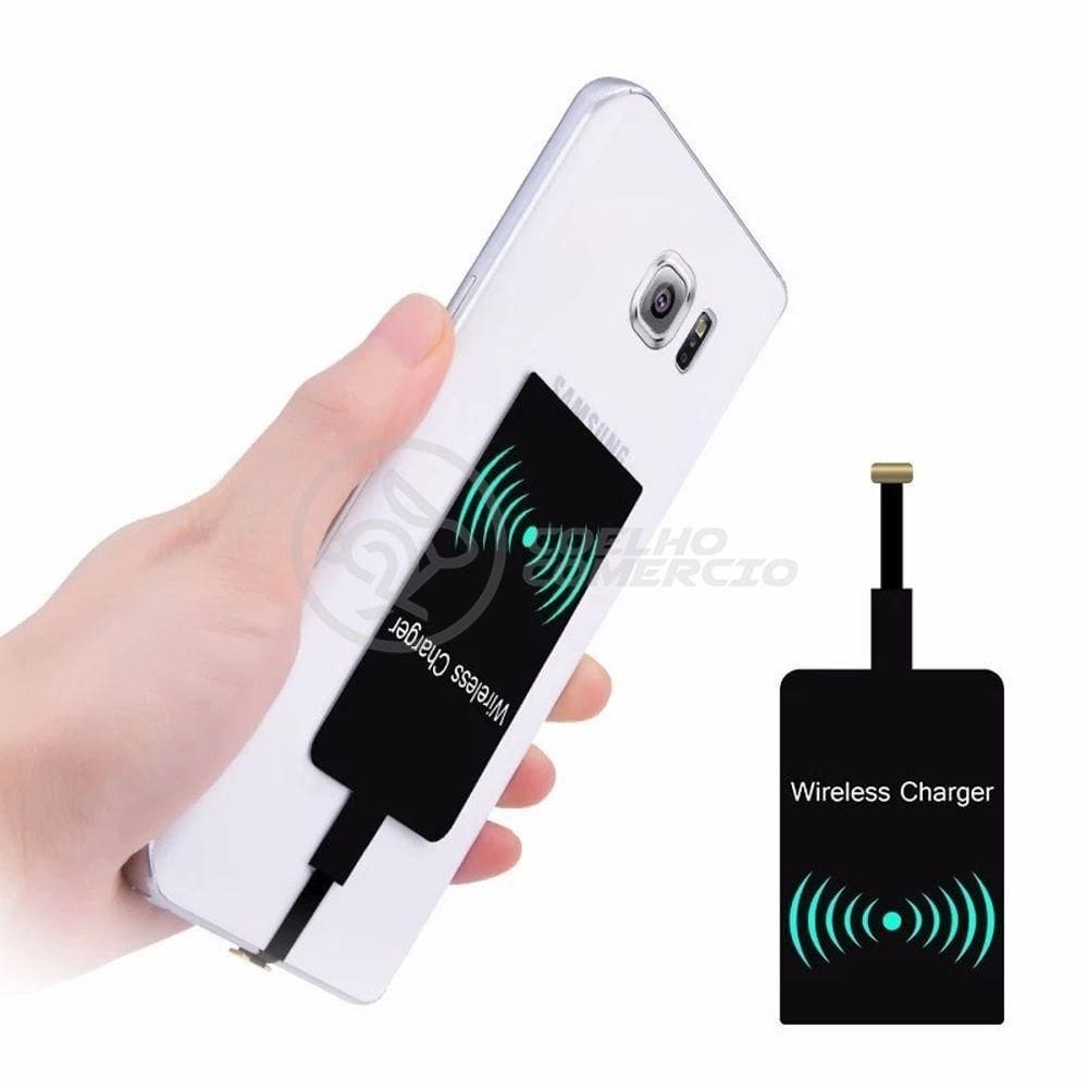 Carregador Adaptador Sem Fio Qi Wireless Para Celular Com En